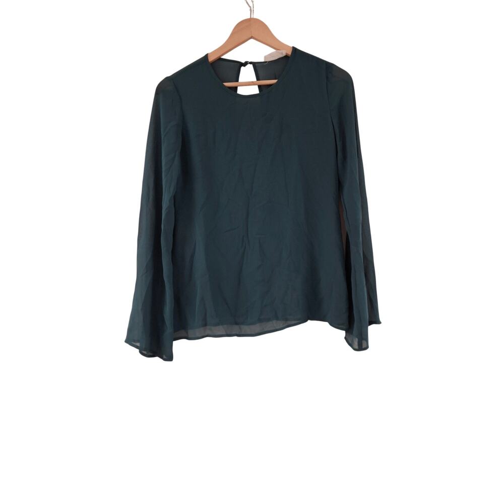 Women's Green Sheer October Sky Long Sleeve Top Small
